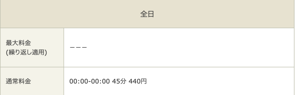 タイムズ堺東駅第５料金表