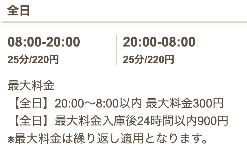 滝野川１丁目第３料金表