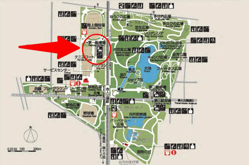 舎人公園第一駐車場