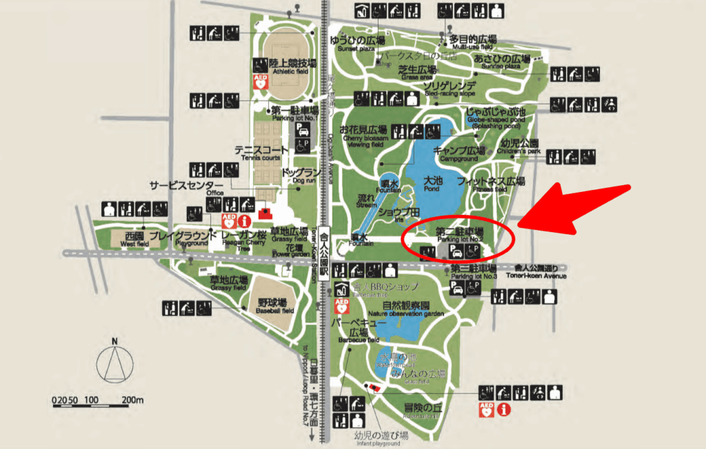 舎人公園第二駐車場