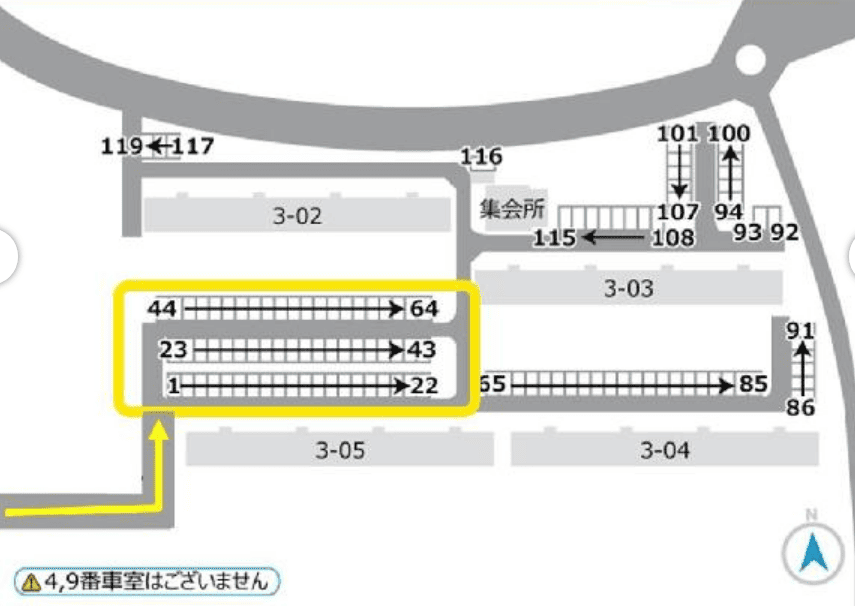 金岡東Ｆ団地　3-05棟北側駐車場