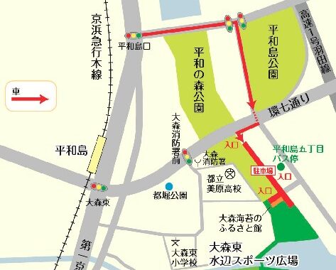 平和の森公園駐車場案内図