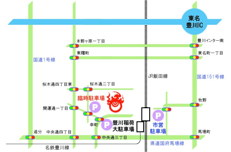 豊川稲荷周辺地図