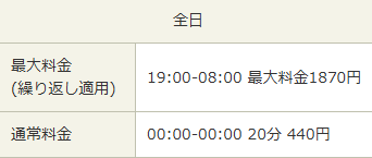 タイムズ大阪梅田料金表