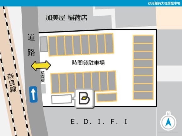 伏見稲荷大社前駐車場配置図